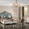 Ball Grand Elegant Carved Ivory Queen Bed