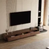 Coleyville Minimalist Dark Wood Floating TV Console