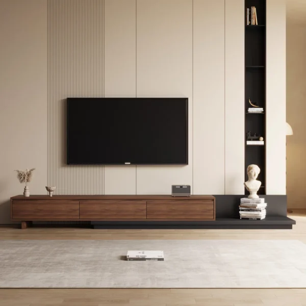 Coleyville Minimalist Dark Wood Floating TV Console