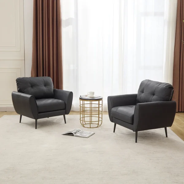 Corvo Mid-Century Modern Faux Leather Armchair
