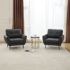 Corvo Mid-Century Modern Faux Leather Armchair