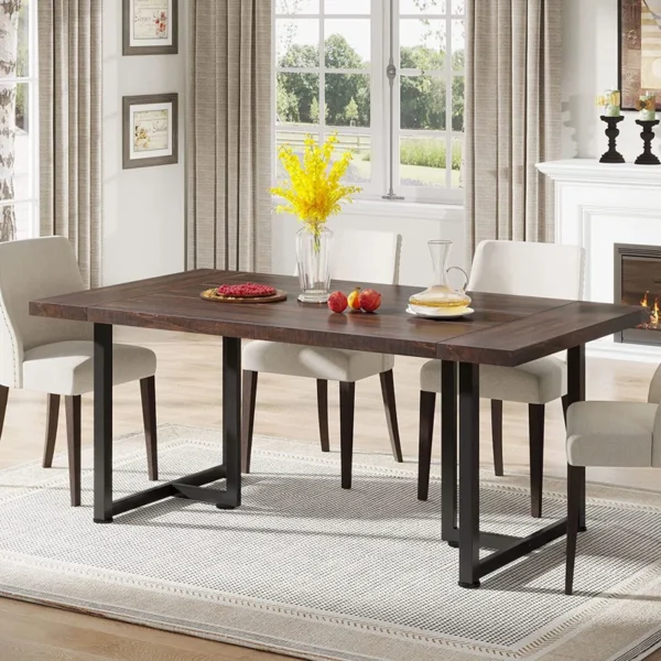 Eastway Rustic Industrial Wood Dining Table