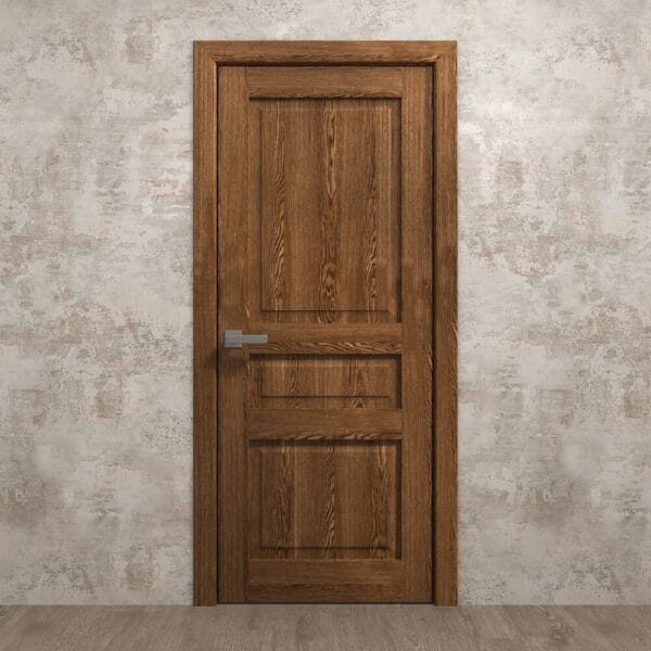 Ego Cognac Oak Modern Solid French Door