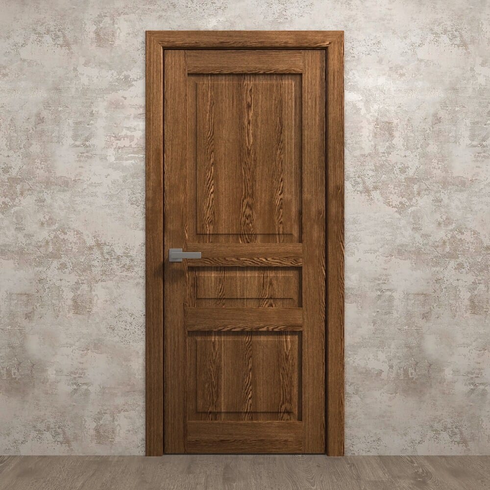 Ego Cognac Oak Modern Solid French Door