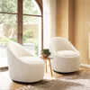 Eliana Bouclé Swivel Barrel Chair