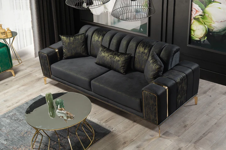 Emerald Majesty 7-Seater Luxury Velvet Sofa Set