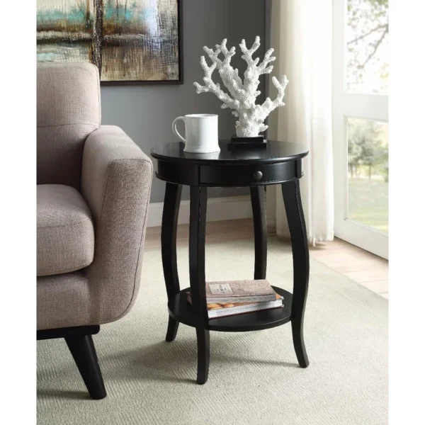 Seraphina Traditional Round Storage End Table