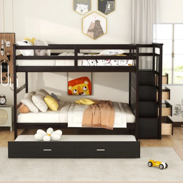 Everest Staircase Full over Full Bunk Bed