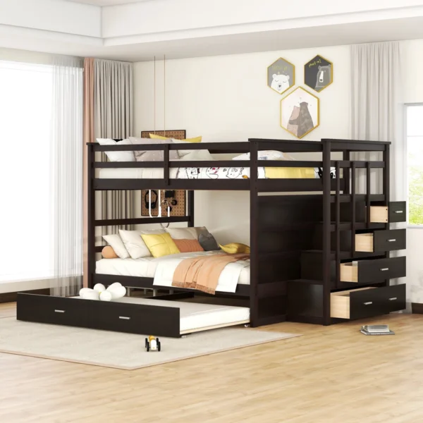 Everest Staircase Full over Full Bunk Bed