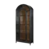 Everly Heritage Farmhouse Rustic Wood Glass Display Cabinets
