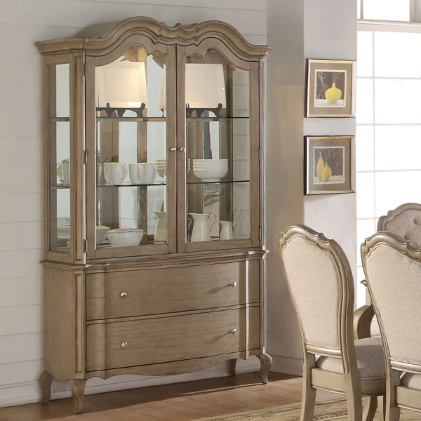 Everly Heritage Rustic Wood Display Cabinets
