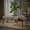 Flavel Mid-Century Tufted Ottoman Entryway Bench
