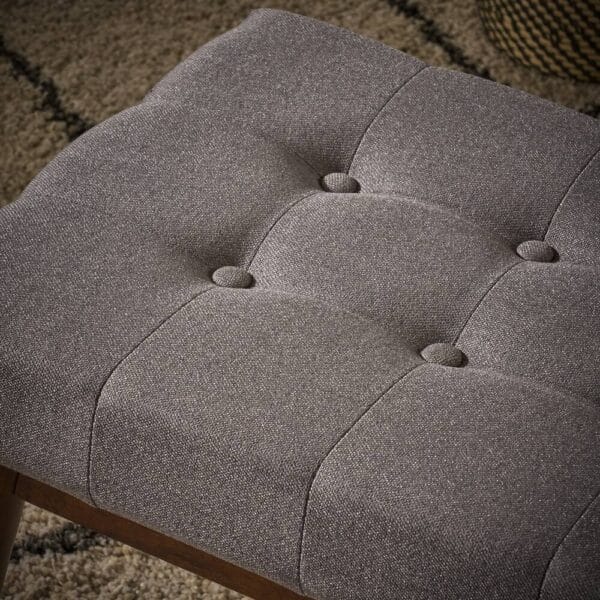 Flavel Mid-Century Tufted Ottoman Entryway Bench