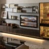 Fusion Modular Floating Dark Wood TV Wall Unit
