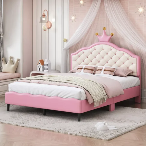 Regal Dreamer Princess Pink Velvet Bedroom Set