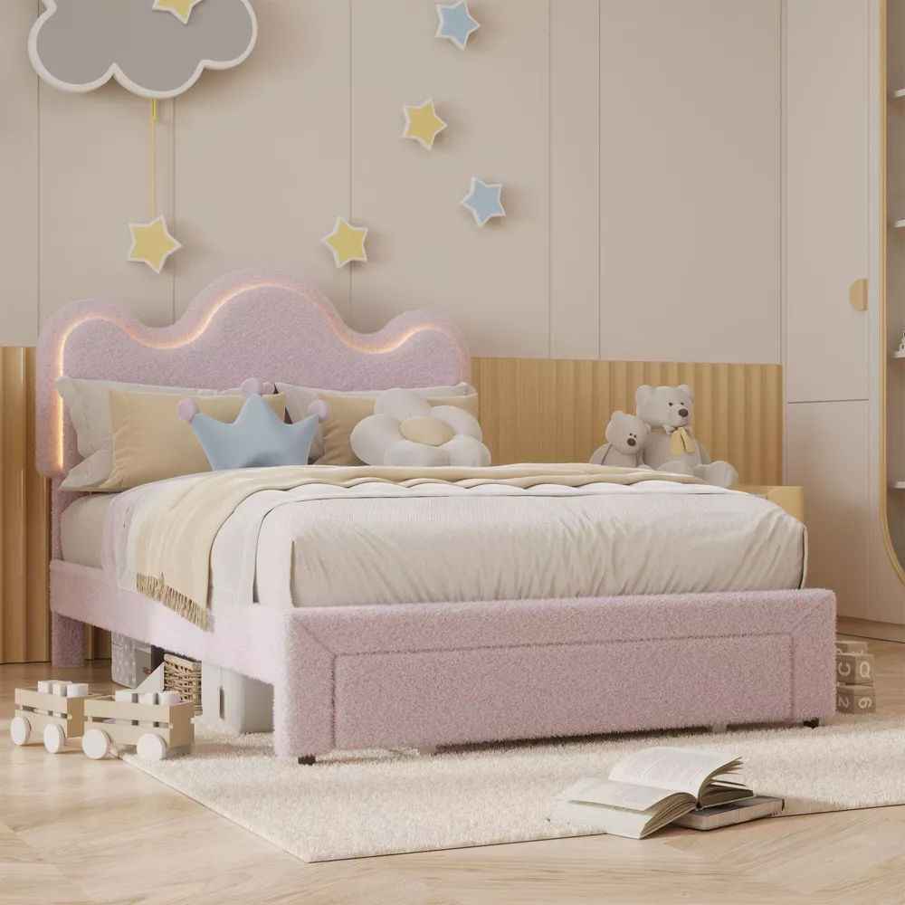 Royal Starlight Dreamer LED Glow Storage Kids Platform Bed
