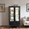 Giddeon Luxe Modern Glass Curio Display Cabinets