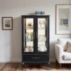 Giddeon Luxe Modern Glass Curio Display Cabinets