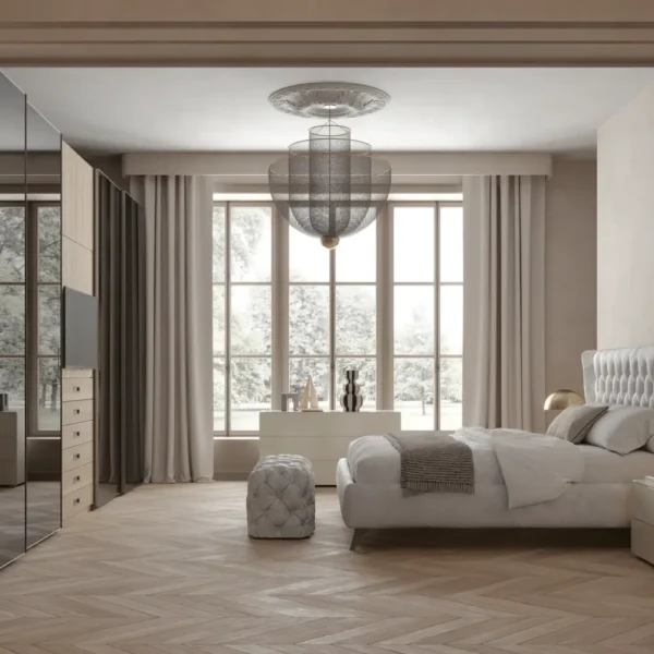Giessegi Glam Tufted Velvet Grey King Bed
