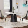 Gilded Glacier Modern Marble Gold Dining Table