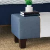 Halprin Striped Cotton Modern Upholstered Entryway Bench