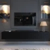 Hamman Minimalist Floating Black TV Stand