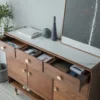 Heritage Walnut Artisan Entryway Storage Shoe Cabinet