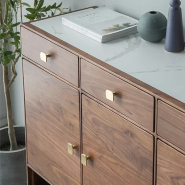 Heritage Walnut Artisan Entryway Storage Shoe Cabinet