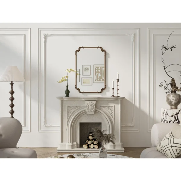 Imperial Scrollwork Vintage Bronze Rectangular Wall Mirror