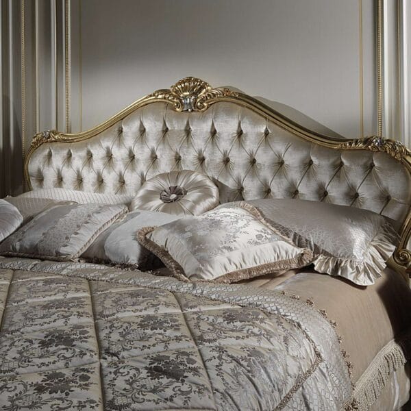 Imperial Serene Gold Tufted Velvet Bed