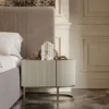 Isil Grand Fluted Velvet Beige King Bed