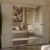 Isil Grand Fluted Velvet Beige King Bed