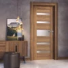 Linear Walnut Modern Interior Single Door