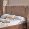 Longhi Minimalist Padded Neutral King Bed