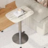 Lumina Travertine Pedestal Modern End Table