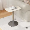 Lumina Travertine Pedestal Modern End Table