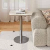 Lumina Travertine Pedestal Modern End Table