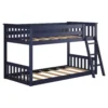 Luna Modern Navy Low Profile Bunk Bed for Kids