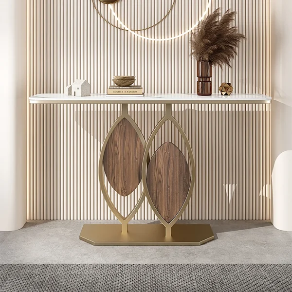 Luxury Faux Marble Modern Console Table