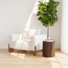 Lyra Fluted Walnut Wood Drum Side Table