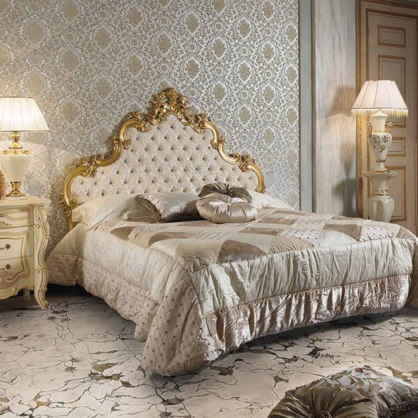 Opera Royale Cream Tufted Italian King Bed