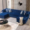 Majesty Royal Tufted Velvet Blue Sectional