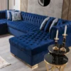 Majesty Royal Tufted Velvet Blue Sectional