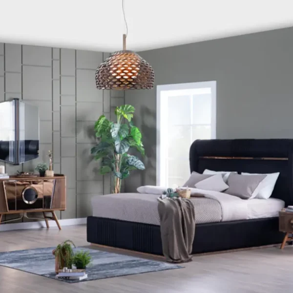 Malta Contemporary Channel Tufted King Bed 2