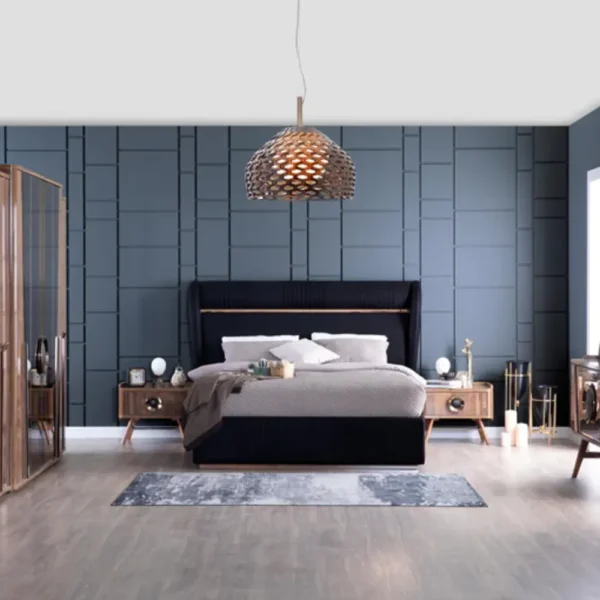Malta Contemporary Channel Tufted King Bed