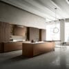 Omicron Luxury Walnut Modular Kitchen: Bespoke Designer Italian Style