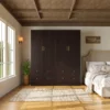 Midnight Oak 4-Door Modern Wardrobe Armoire
