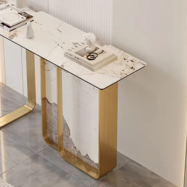 Minimalist Luxury Marble Entrance Console Table