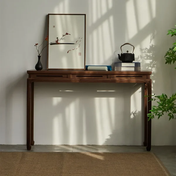 Minimalist Solid Wood Entryway Console Table