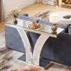 Modern Silver Mirrored Entryway Console Table